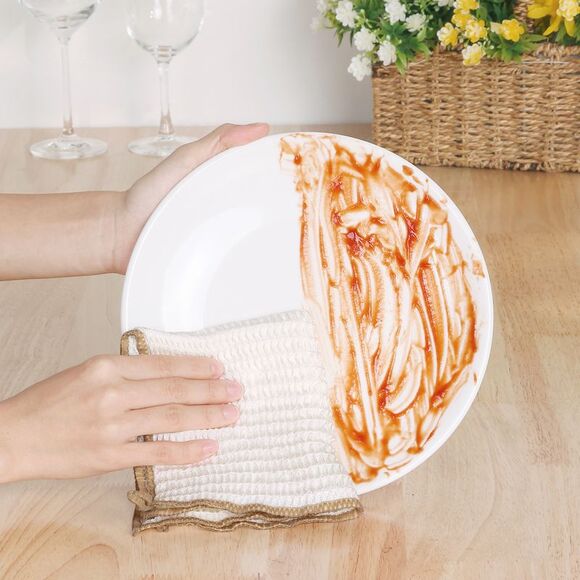 Soft Reusable and Absorbent Lightweight Cleaning Cloths 11" x 11" 6pack Beige - Picture 6 of 6